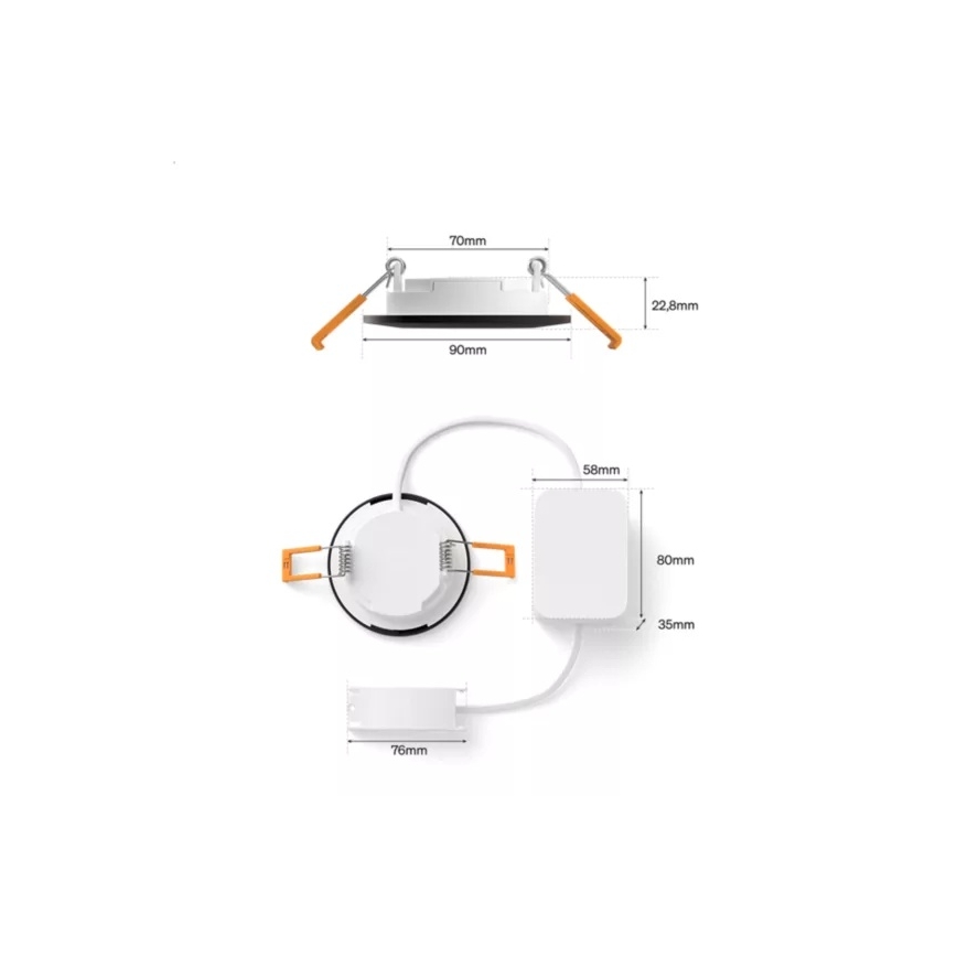 Philips - LED RGBW dimeriuojamas vonios kambario įleidžiamas šviestuvas Hue SLIM LED/8,3W/230V 1000-20000K juodas P44