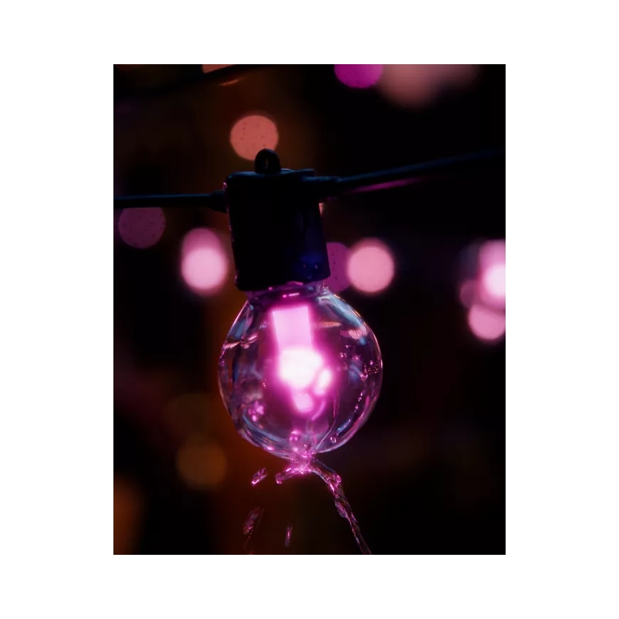 Philips - LED RGBW pratęsiama reguliuojamo ryškumo lauko girlianda Hue FESTAVIA 30xLED 21m IP65