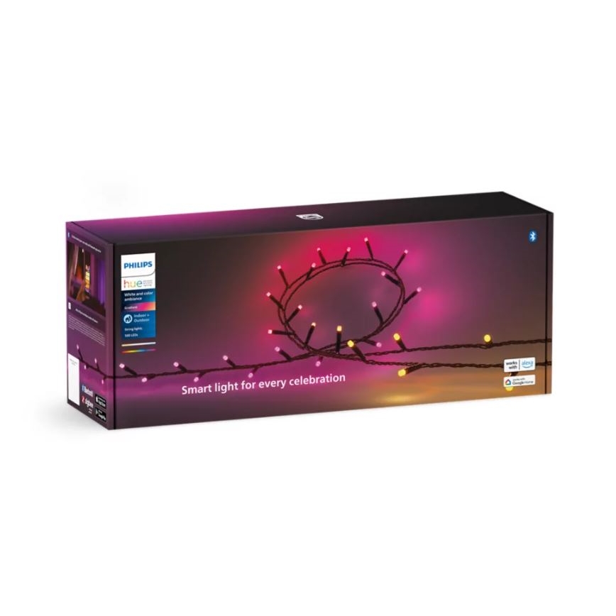 Philips - LED RGBW Pritemdoma lauko gradinė HUE WHITE AND COLOR AMBIANCE 500xLED 44,4 m 2000-6500K IP54