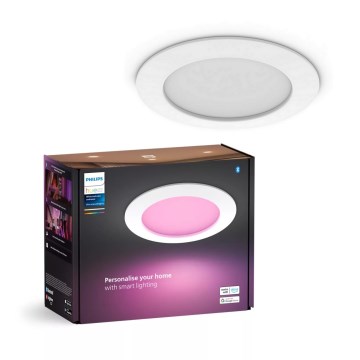 Philips - LED RGBW Pritemdomas įleidžiamas lubinis vonios šviestuvas Hue SLIM LED/12W/230V IP44 2200-6500K