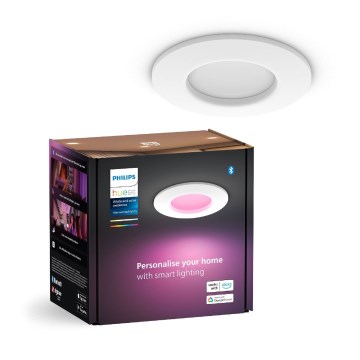 Philips - LED RGBW Pritemdomas įleidžiamas lubinis vonios šviestuvas Hue SLIM LED/8,3W/230V 2000-6500K IP44 balta