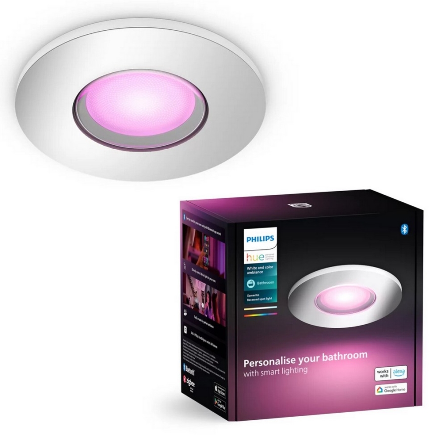 Philips - LED RGBW Pritemdomas įleidžiamas lubinis vonios šviestuvas Hue XAMENTO 1xGU10/4,2W/230V 2000-6500K IP44