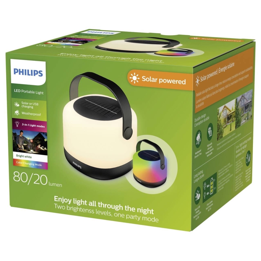 Philips - LED RGBW Pritemdomas saulės nešiojamas lempa ALULA LED/1,2W/5V 1200 mAh IP44