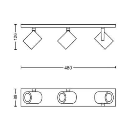 Philips - LED RGBW Pritemdomi akcentiniai šviestuvai Hue ARGENTA 3xGU10/4,2W/230V 2000-6500K