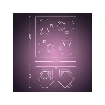 Philips - LED RGBW Pritemdomi akcentiniai šviestuvai Hue ARGENTA 4xGU10/4,2W/230V 2000-6500K
