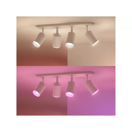 Philips - LED RGBW Pritemdomi akcentiniai šviestuvai Hue FUGATO 4xGU10/4,2W/230V 2000-6500K balta