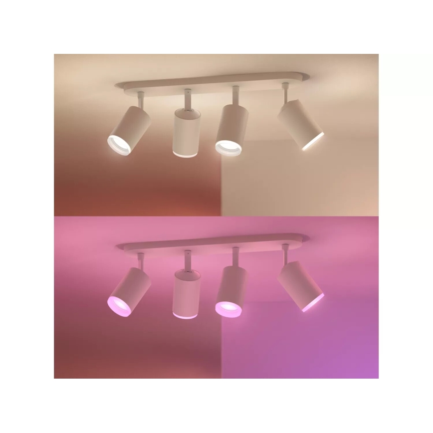 Philips - LED RGBW Pritemdomi akcentiniai šviestuvai Hue FUGATO 4xGU10/4,2W/230V 2000-6500K balta