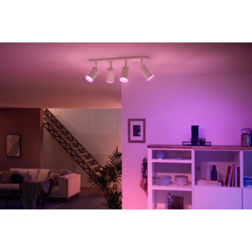 Philips - LED RGBW Pritemdomi akcentiniai šviestuvai Hue FUGATO 4xGU10/4,2W/230V 2000-6500K balta