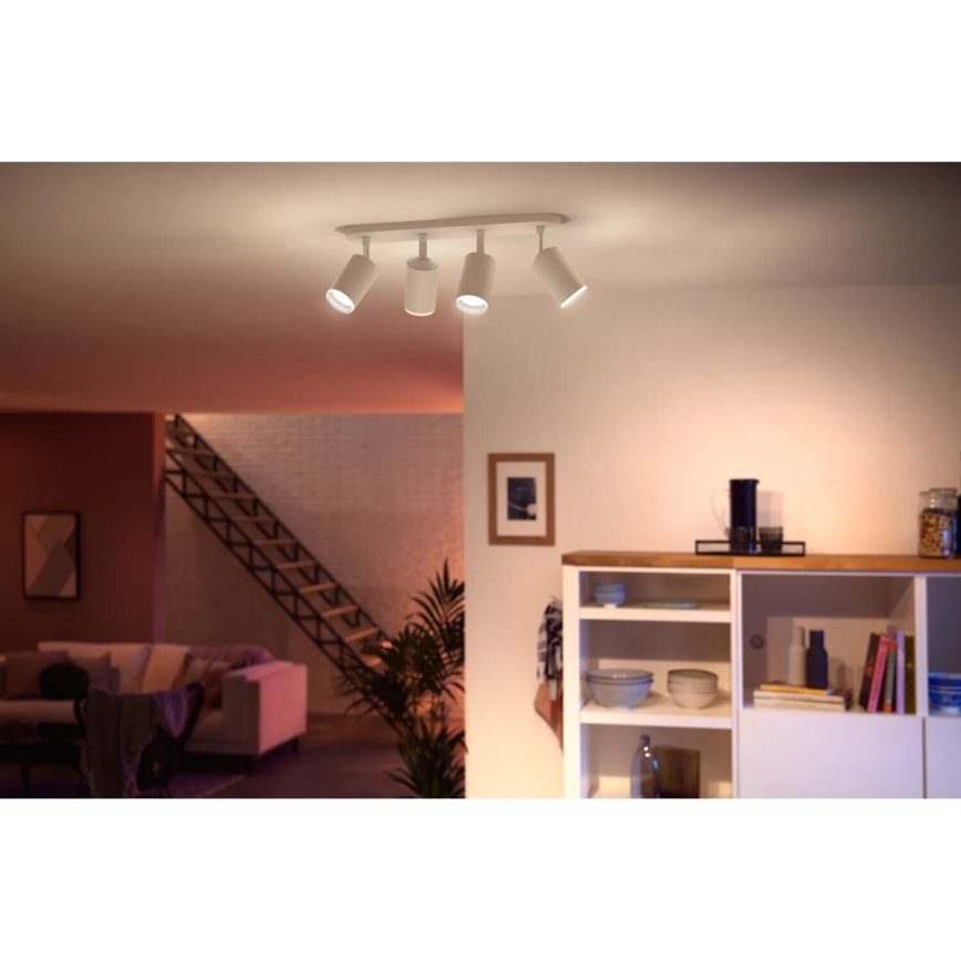 Philips - LED RGBW Pritemdomi akcentiniai šviestuvai Hue FUGATO 4xGU10/4,2W/230V 2000-6500K balta