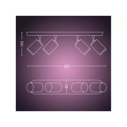 Philips - LED RGBW Pritemdomi akcentiniai šviestuvai Hue FUGATO 4xGU10/4,2W/230V 2000-6500K balta