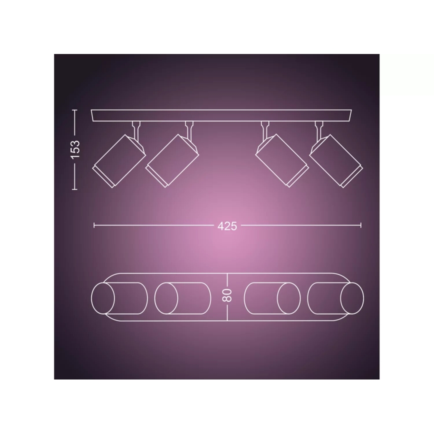 Philips - LED RGBW Pritemdomi akcentiniai šviestuvai Hue FUGATO 4xGU10/4,2W/230V 2000-6500K balta