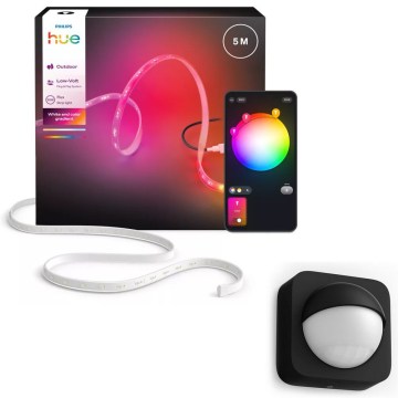 Philips - LED RGBW reguliuojama lauko juosta Hue FLUX 5m LED/30W/230V 2200-6500K IP67 + judesio jutiklis