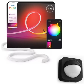 Philips - LED RGBW reguliuojama lauko juosta Hue NEON 5m LED/30W/230V 2200-6500K IP67 + judesio jutiklis
