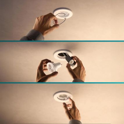 Philips - LED RGBW reguliuojamas įleidžiamasis šviestuvas PERIDOT 1xGU10/6W/230V baltas + nuotolinio valdymo pultas