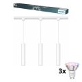 Philips - LED RGBW reguliuojamas pakabinamas šviestuvas su laidu EASYLINK HUE lištinėje sistemoje 3xGU10/4,7W/230V 2200-6500K 1m balta