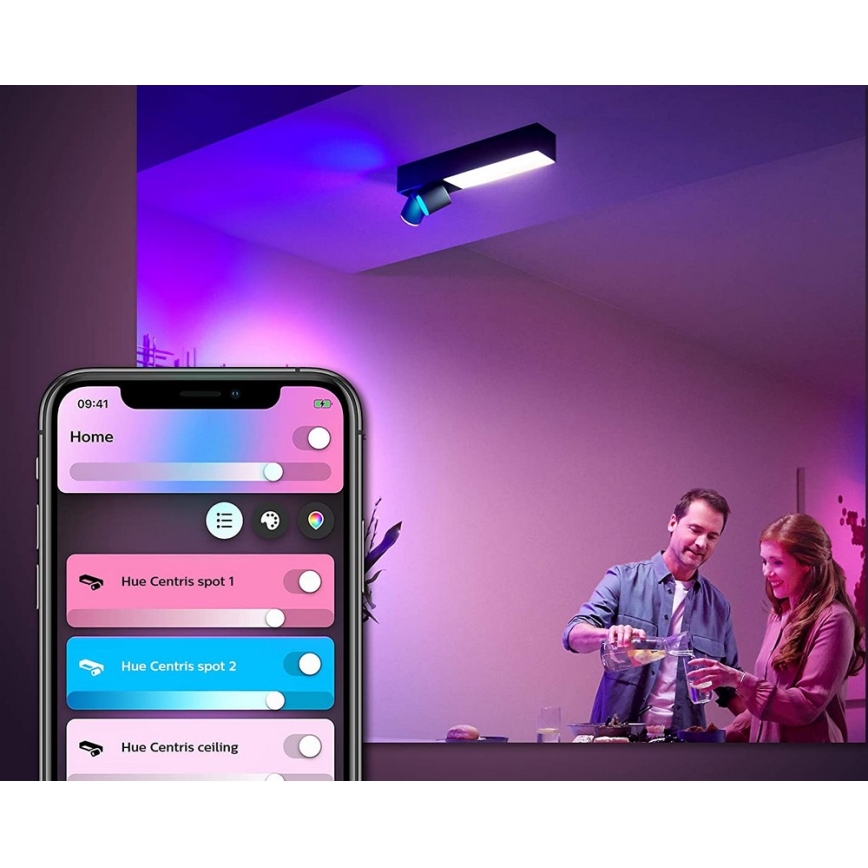 Philips - LED RGBW reguliuojamas taškinis šviestuvas Hue CENTRIS LED/11W/230V + 2xGU10/5,7W