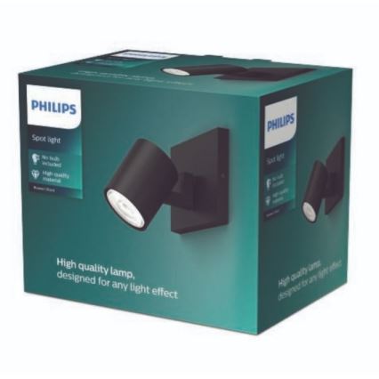 Philips - LED RGBW dimeriuojamas taškinis šviestuvas RUNNER 1xGU10/6,5W/230V 2700-6500K juodas