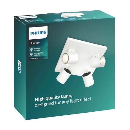 Philips - LED RGBW dimeriuojamas taškinis šviestuvas RUNNER 4xGU10/6,5W/230V 2700-6500K balta