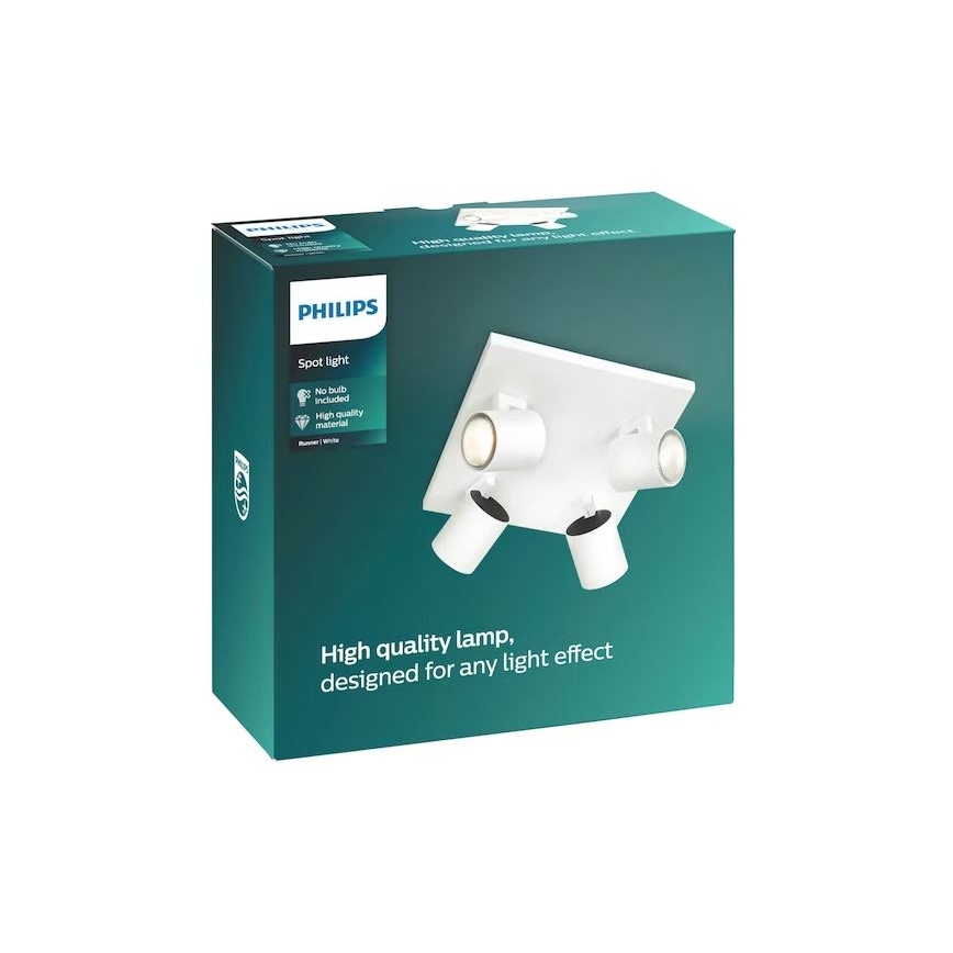 Philips - LED RGBW dimeriuojamas taškinis šviestuvas RUNNER 4xGU10/6,5W/230V 2700-6500K balta