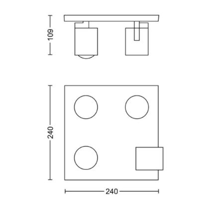 Philips - LED RGBW dimeriuojamas taškinis šviestuvas RUNNER 4xGU10/6,5W/230V 2700-6500K balta