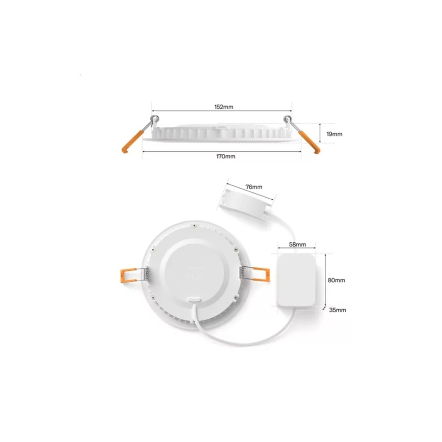 Philips - LED RGBW reguliuojamas vonios įleidžiamas šviestuvas Hue SLIM LED/12W/230V 1000-20000K balta IP44