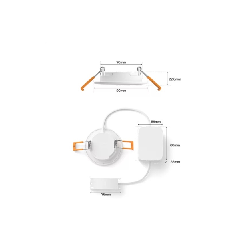 Philips - LED RGBW reguliuojamas vonios kambario įmontuojamas šviestuvas Hue SLIM LED/8,3W/230V 1000-20000K balta IP44
