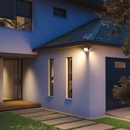 Philips - saulės LED lauko sieninis šviestuvas su jutikliu ZYREN LED/24,5W/3,7V 2600 mAh 3000K IP65 balta