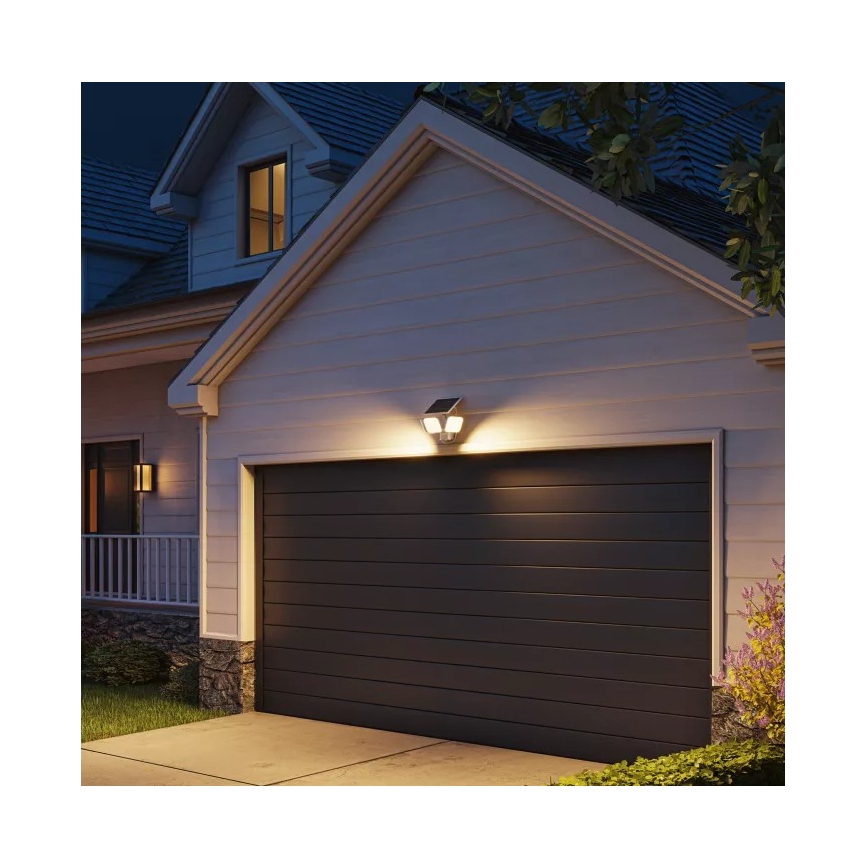 Philips - saulės LED lauko sieninis šviestuvas su jutikliu ZYREN LED/24,5W/3,7V 2600 mAh 3000K IP65 balta