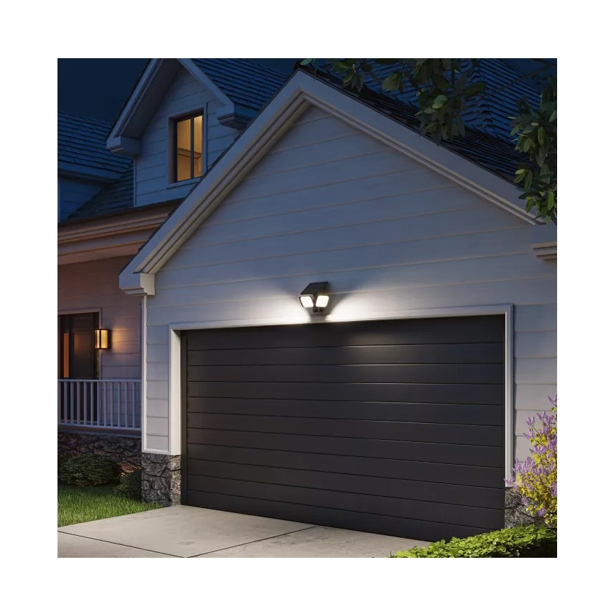 Philips - LED saulės lauko sieninis šviestuvas su jutikliu ZYREN LED/24,5W/3,7V 2600 mAh 5000K IP65 juodas