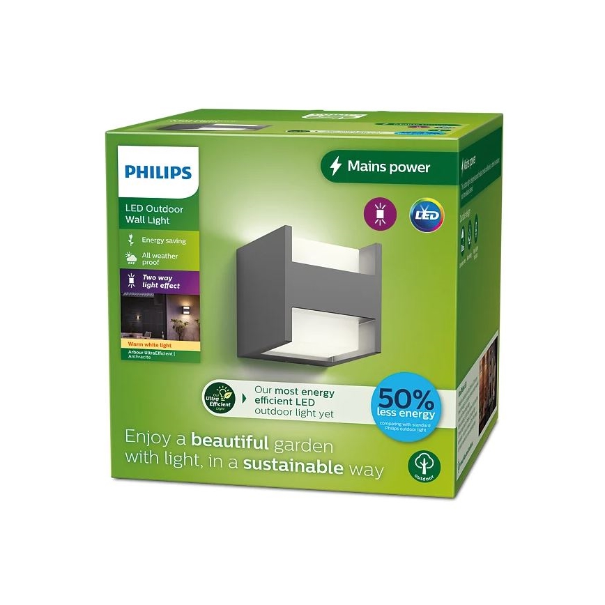 Philips - LED sieninis lauko šviestuvas ARBOUR LED/3,8W/230V 2700K IP44