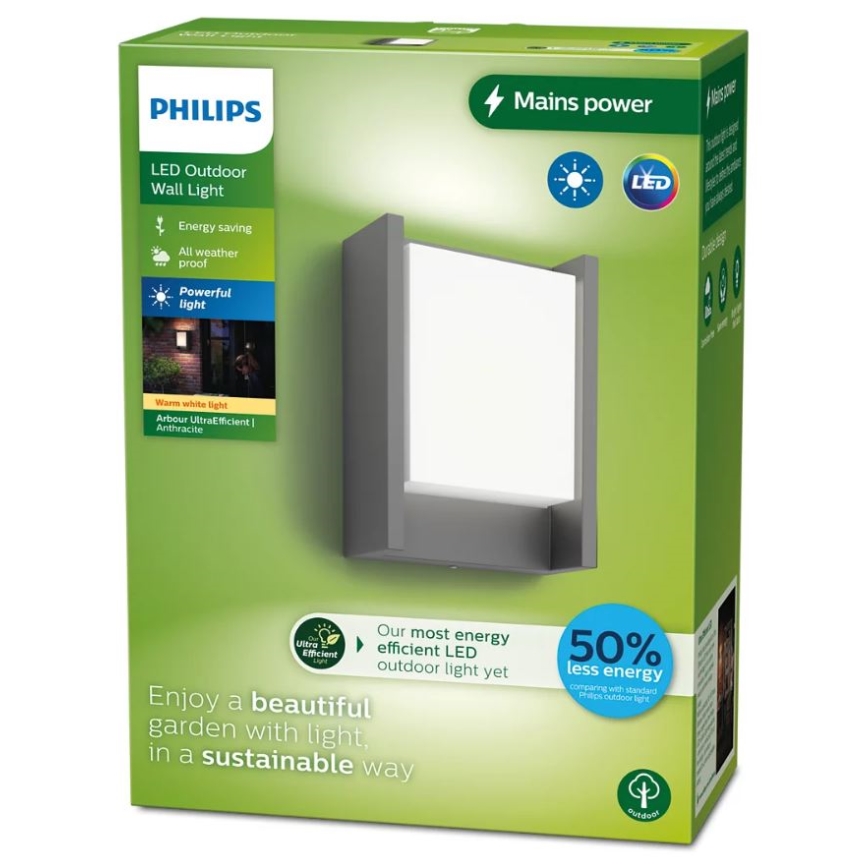 Philips - LED sieninis lauko šviestuvas ARBOUR LED/3,8W/230V 2700K IP44
