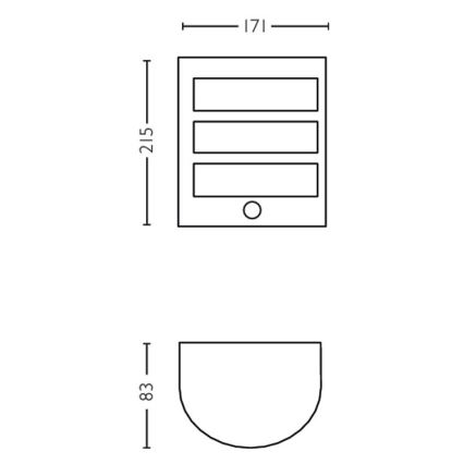 Philips - LED Sieninis lauko šviestuvas su jutikliu LED/6W/230V 2700K IP44