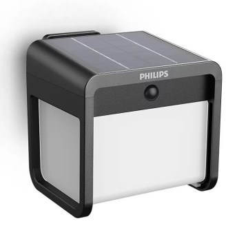 Philips - LED Sieninis saulės šviestuvas su judesio ir prieblandos jutikliu EZRA LED/1,8W/3,7V 2600 mAh 3000K IP44