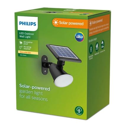 Philips - LED sieninis šviestuvas, įkraunamas saulės energija JIVIX LED/1,4W/3,7V 1800 mAh IP44