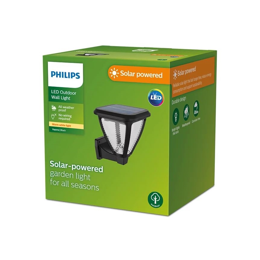 Philips - LED sieninis šviestuvas, įkraunamas saulės energija VAPORA LED/1,5W/3,7V 1500 mAh IP44