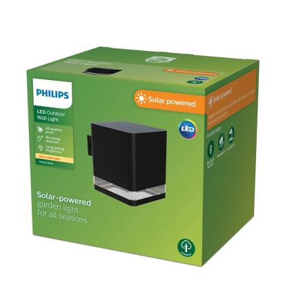 Philips - LED sieninis šviestuvas, įkraunamas saulės energija VIRONA LED/1,8W/3,7V 2600 mAh 2700K IP44