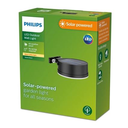 Philips - LED sieninis šviestuvas, įkraunamas saulės energija VYNCE LED/1,5W/3,7V 1500 mAh IP44