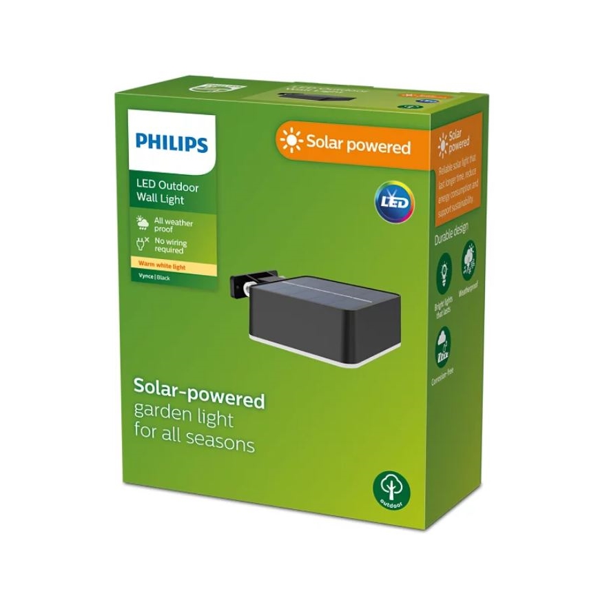 Philips - LED sieninis šviestuvas, įkraunamas saulės energija VYNCE LED/1,5W/3,7V 1500 mAh IP44