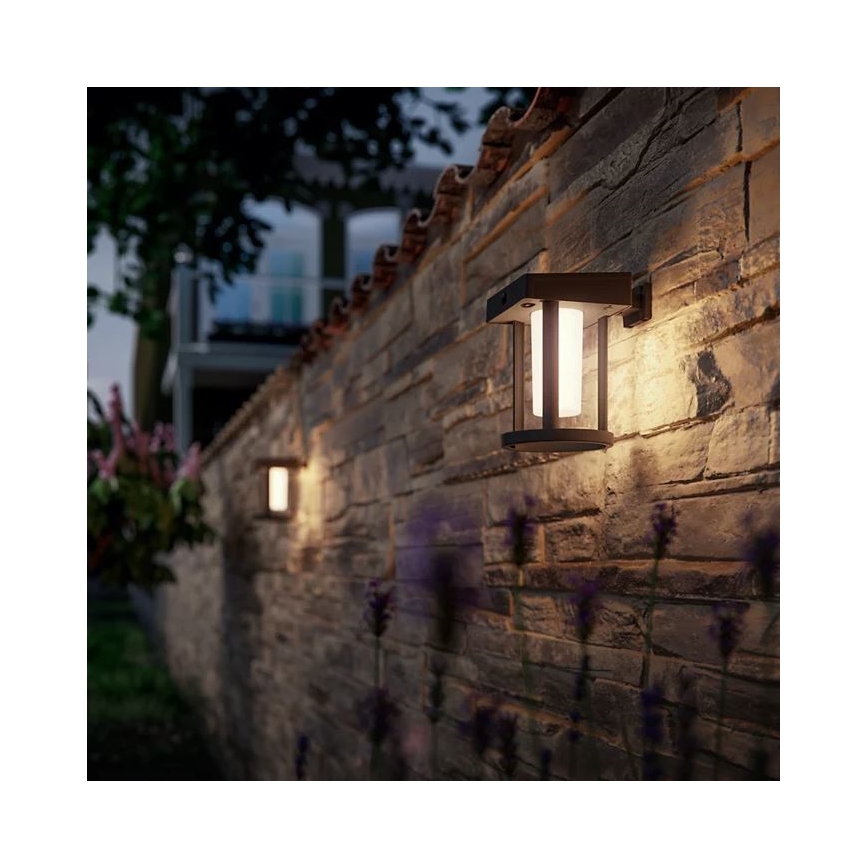Philips - LED sieninis šviestuvas su jutikliu, įkraunamas saulės energija CAMILL LED/1,4W/3,7V 2000 mAh IP44