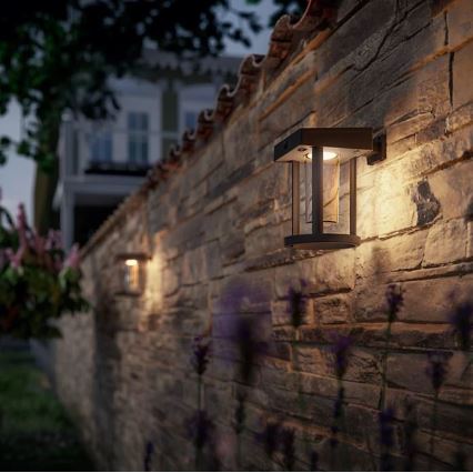 Philips - LED sieninis šviestuvas su jutikliu, įkraunamas saulės energija CAMILL LED/1,4W/3,7V 2000 mAh IP44