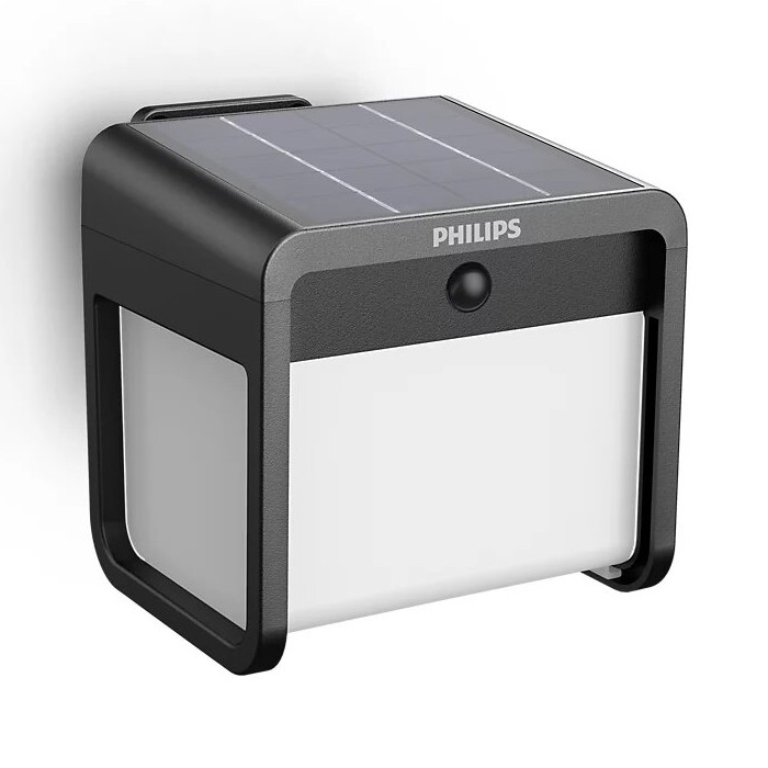 Philips - LED sieninis šviestuvas su jutikliu, įkraunamas saulės energija EZRA LED/1,8W/3,7V 2600 mAh 3000K IP44