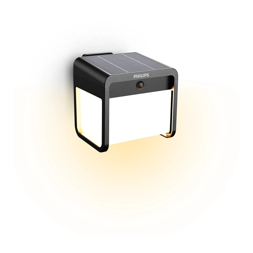 Philips - LED sieninis šviestuvas su jutikliu, įkraunamas saulės energija EZRA LED/1,8W/3,7V 2600 mAh 3000K IP44