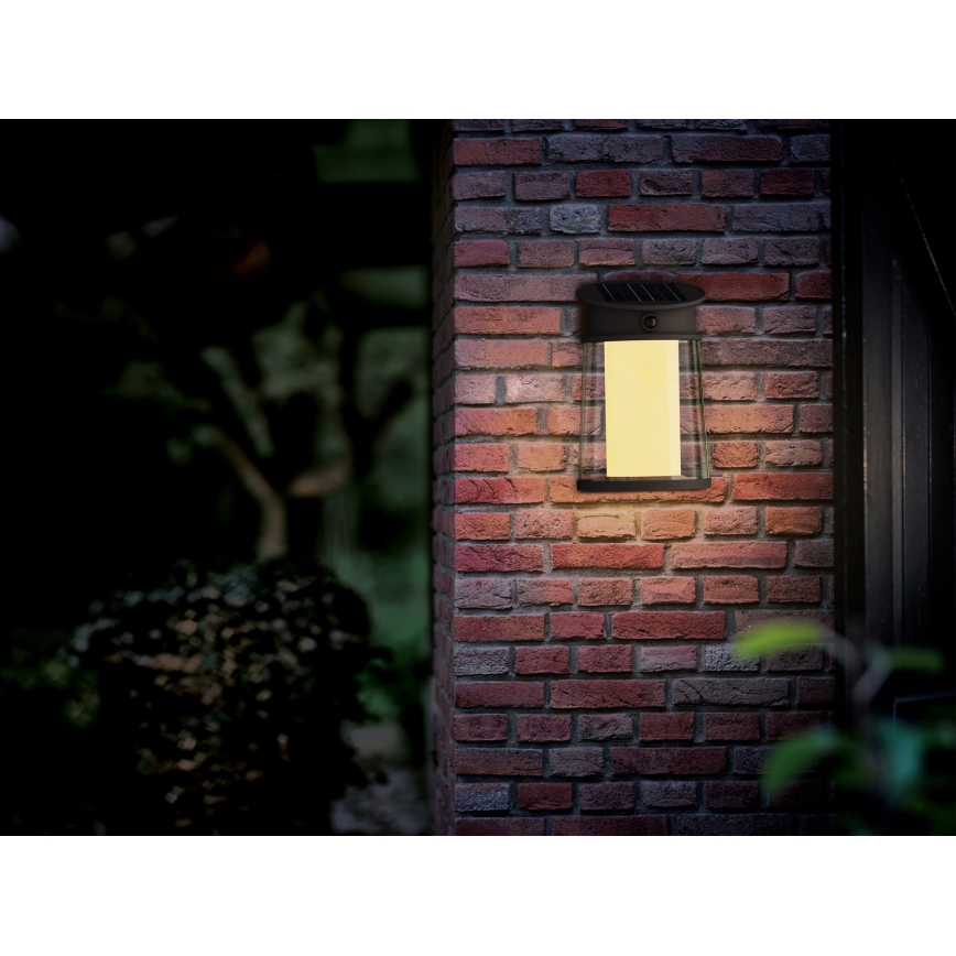 Philips - LED sieninis šviestuvas su jutikliu, įkraunamas saulės energija JUDA LED/3,2W/3,7V 2600 mAh 2700K IP44