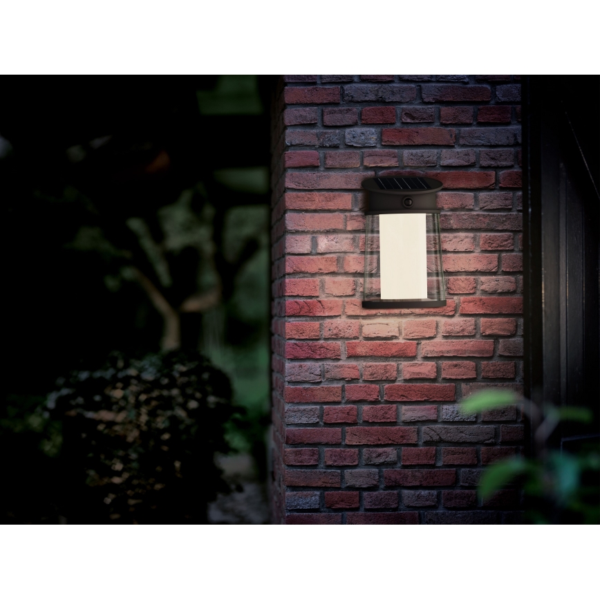 Philips - LED sieninis šviestuvas su jutikliu, įkraunamas saulės energija JUDA LED/3,2W/3,7V 2600 mAh 4000K IP44