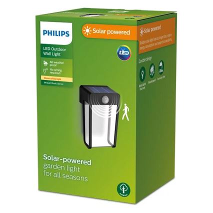 Philips - LED sieninis šviestuvas su jutikliu, įkraunamas saulės energija SHROUD LED/2,3W/3,7V 600 mAh IP44