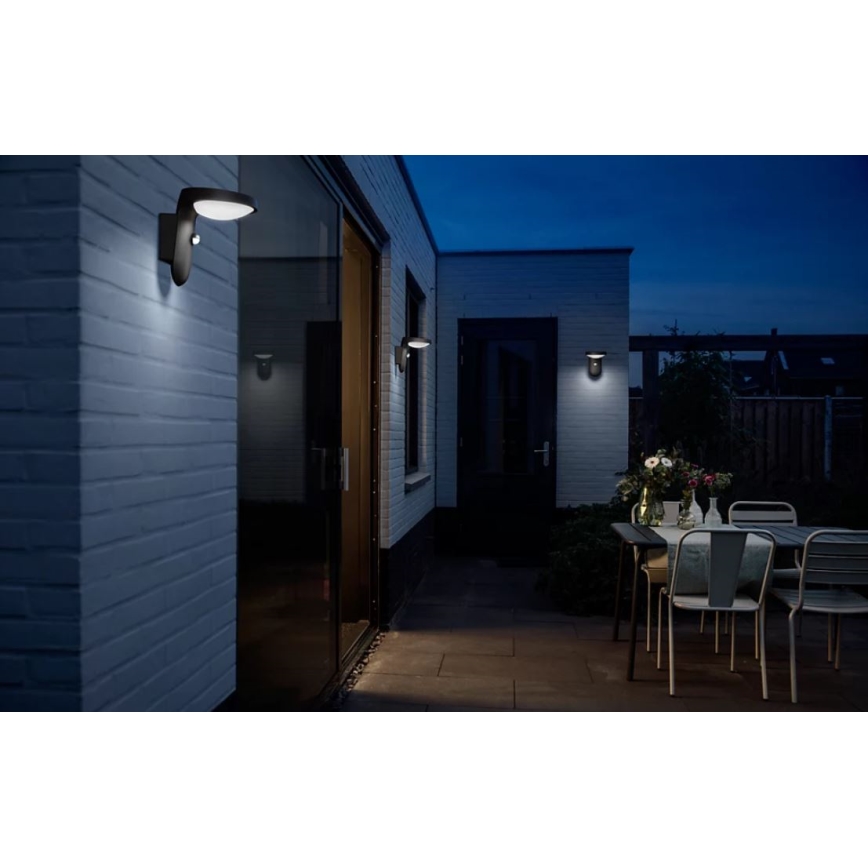 Philips - LED sieninis šviestuvas su jutikliu, įkraunamas saulės energija LED/1,2W/4V 1800 mAh 3000K IP44