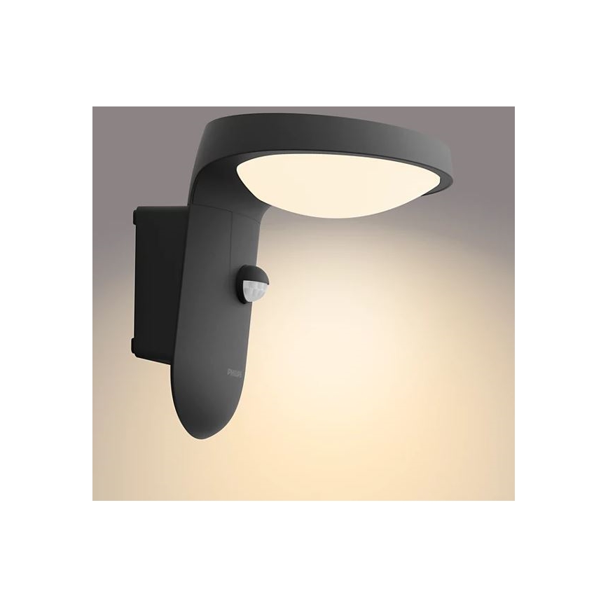 Philips - LED sieninis šviestuvas su jutikliu, įkraunamas saulės energija LED/1,2W/4V 1800 mAh 3000K IP44