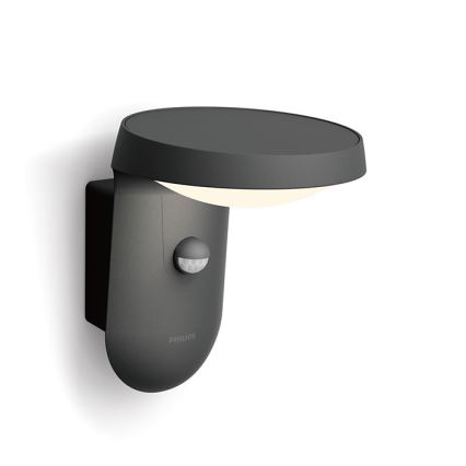 Philips - LED sieninis šviestuvas su jutikliu, įkraunamas saulės energija LED/1,2W/4V 1800 mAh 3000K IP44