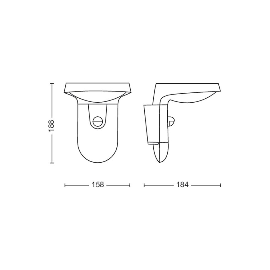Philips - LED sieninis šviestuvas su jutikliu, įkraunamas saulės energija LED/1,2W/4V 1800 mAh 3000K IP44