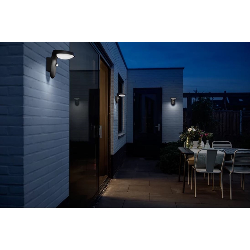 Philips - LED sieninis šviestuvas su jutikliu, įkraunamas saulės energija LED/1,2W/4V 1800 mAh 4000K IP44